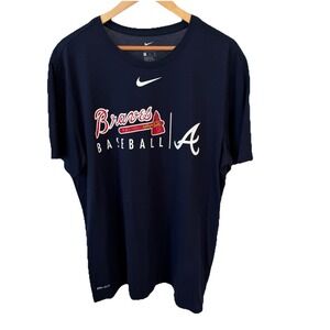 Atlanta Braves MLB Nike Athletic Cut Pullover T-Shirt Men's Size XL Baseball